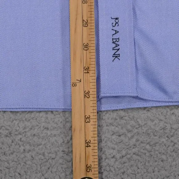 Jos A Bank Signature Button Shirt Men 17 - 33 Blue Button Up Long Sleeve - Picture 12 of 16